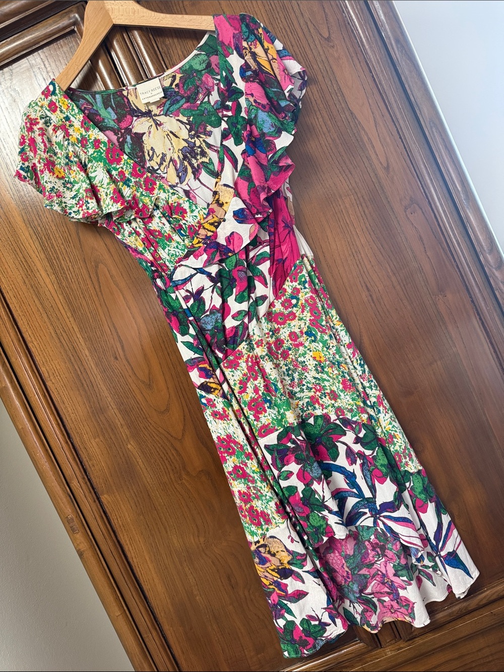 Tracy Reese Bright Floral Faux Wrap Dress - Multicolor